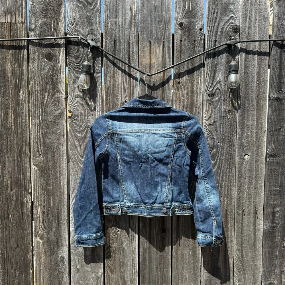 Children's Place Mid-Wash Blue Denim Jacket with distressed details